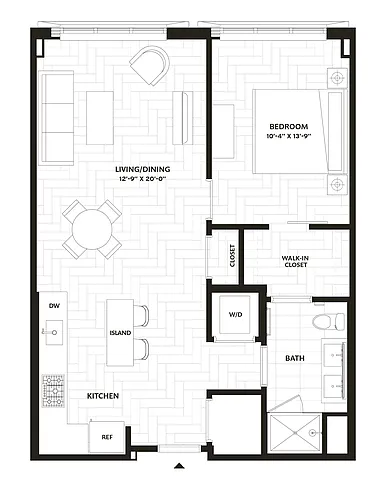Floor plan 1 Bed/1 Bath-A9