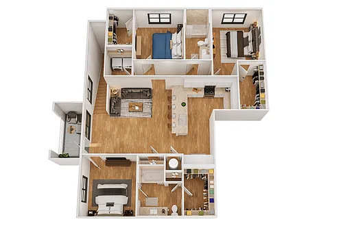 Floor plan 3 BR-B
