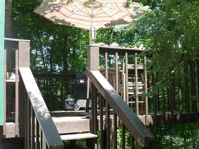 Deck overlooking Little River.