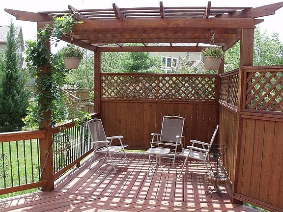 Pergola on raised Wooden Deck