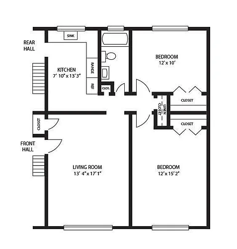 Floor plan 2 Bed Renovated