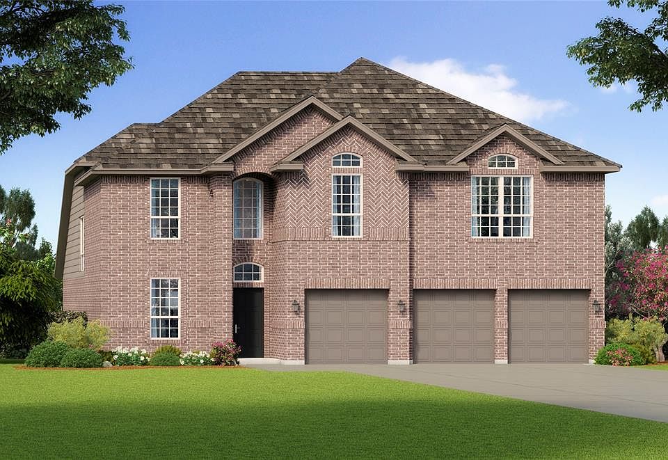 D.R. Horton's Wimberley Floorplan -Elevation R. All photos shown here may not depict the specified home & features included are for illustration purposes only.