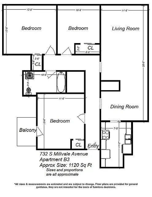 Floor plan 732 S Millvale Ave B3