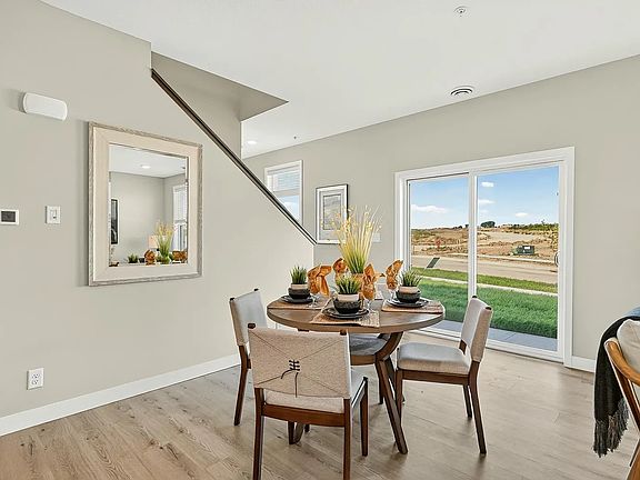 Dining area with patio access