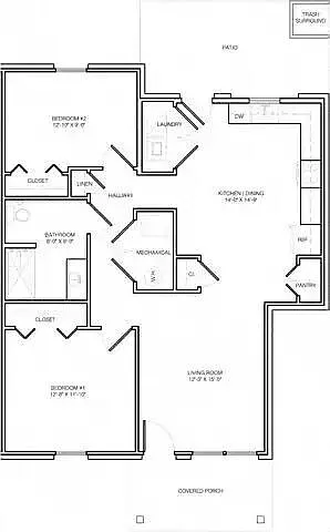 Floor plan 2 Bedroom A