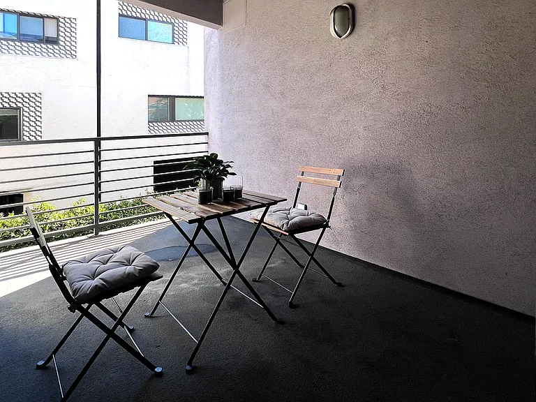 Private patio ideal for morning coffee, reading a book, and relaxing with a glass of wine at night.