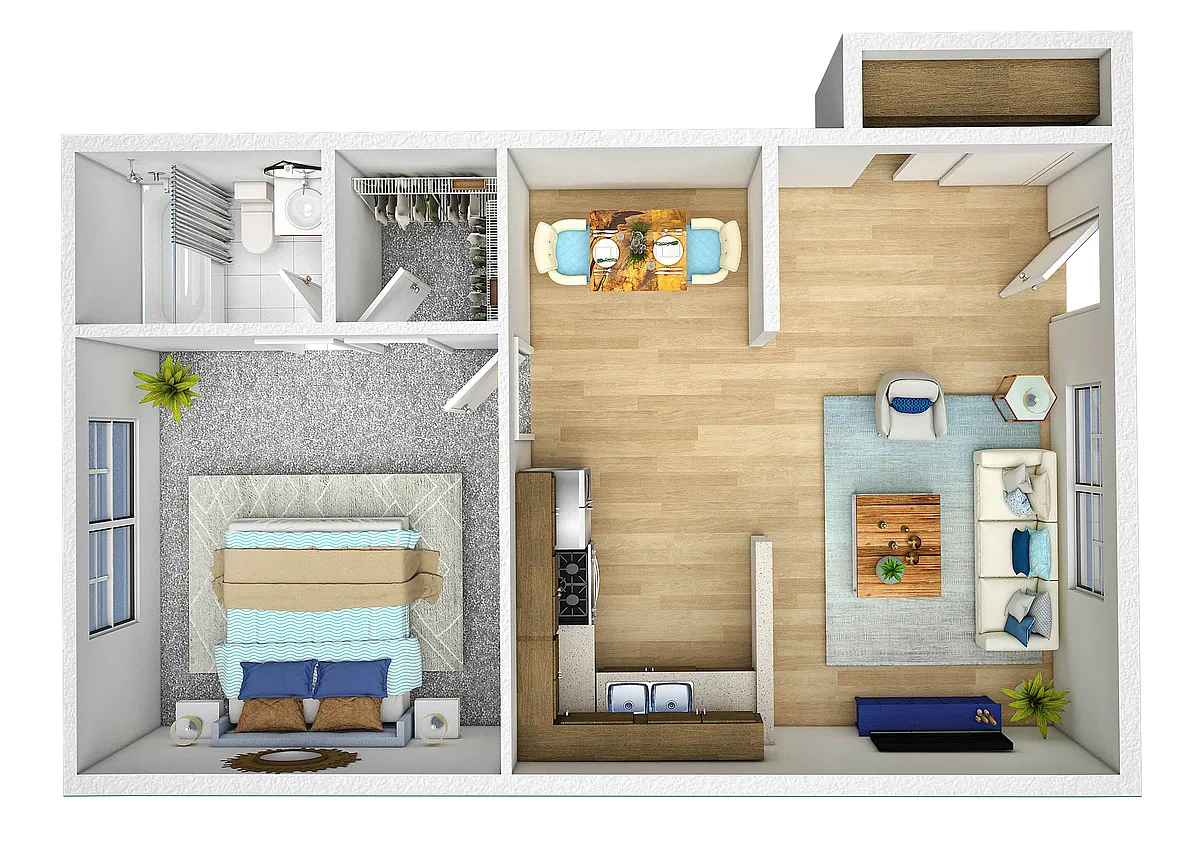 Floor plan 1X1 Deluxe