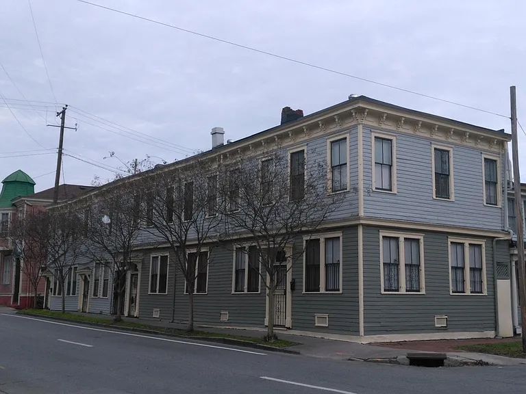 Exterior of 1880's Victorian located in the Victorian District of downtown Savannah within a half block of famed Forsyth Park.