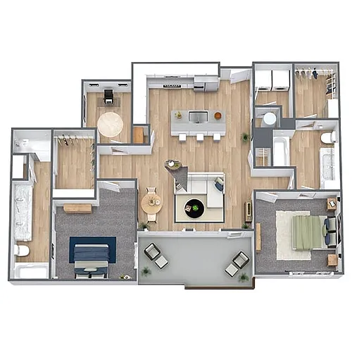 Floor plan B9: 2 Bed 2 Bath