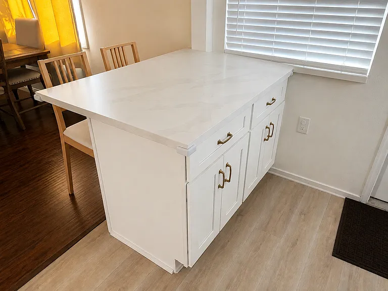 Kitchen island with drawers and cabinets