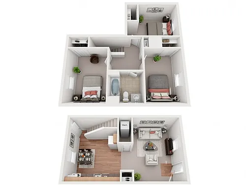 Floor plan 3 Bedroom Townhome