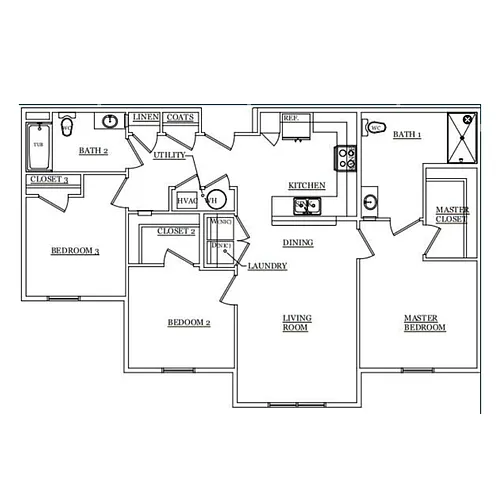 Floor plan 3 Bedroom
