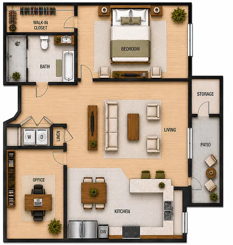 Floor plan 1BR