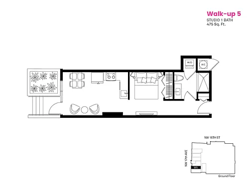 Floor plan Walk-up 5
