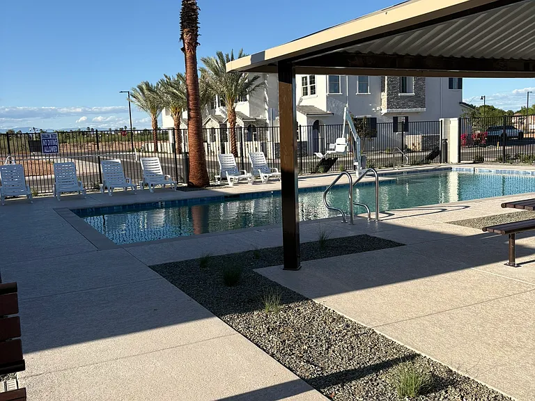 Heated pool and barbecue area