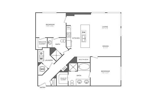Floor plan 2 Bed/2 Bath - B11