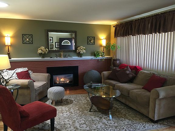 Living room with gas fireplace... keeps the home very warm in the winter months.