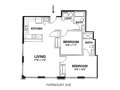 Floor plan 2 Bed / 2 Bath