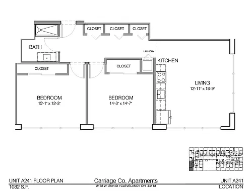Floor plan c2-1082 - 2 bed, 1 bath