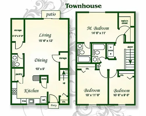Floor plan The Williams Townhouse