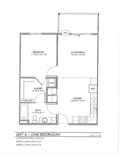 Floor plan Country Meadows 2 - 1 Bed - 1 Bath
