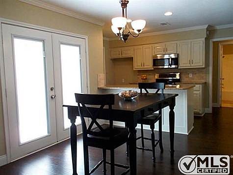 Dining room with French doors - open to kitchen