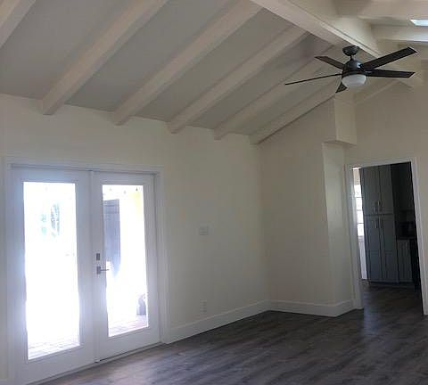 Vaulted ceilings in the living area
