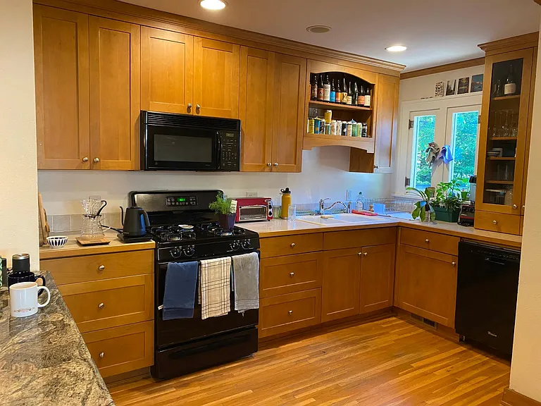 April 2025-Gas range and oven, microwave, dishwasher.