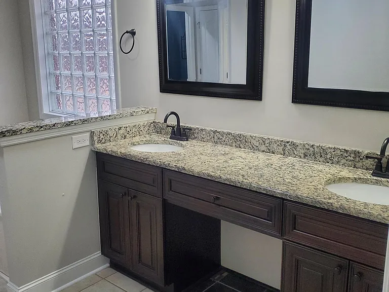 Master bathroom with double vanity.