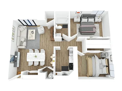 Floor plan 2 BR - 1 BTH
