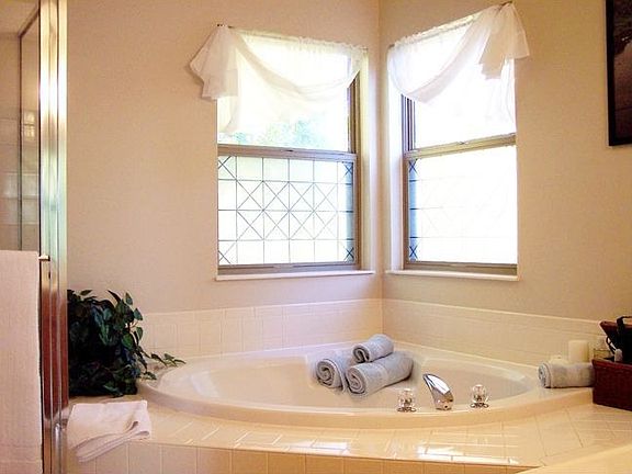 Relaxing corner tub in Master Bath