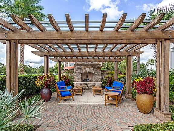 Poolside Lanai with Fireplace Conversation Area
