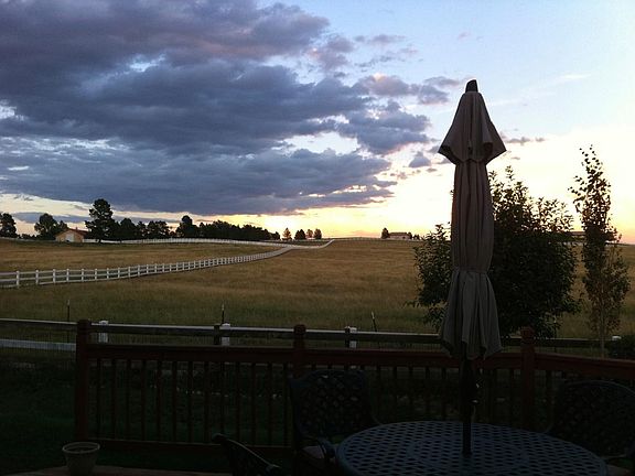 Backs to beautiful horse farm