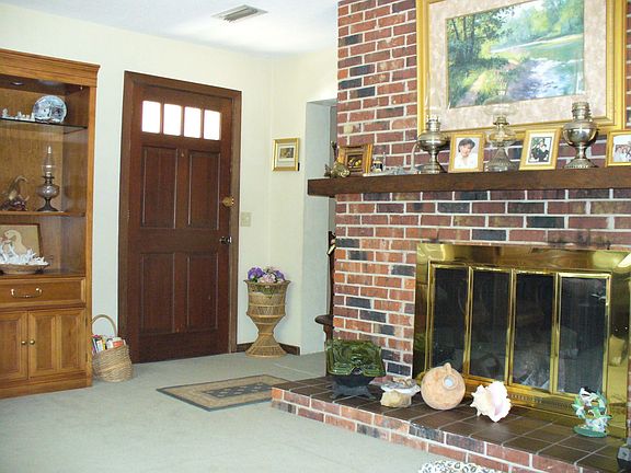 Wood burning fireplace