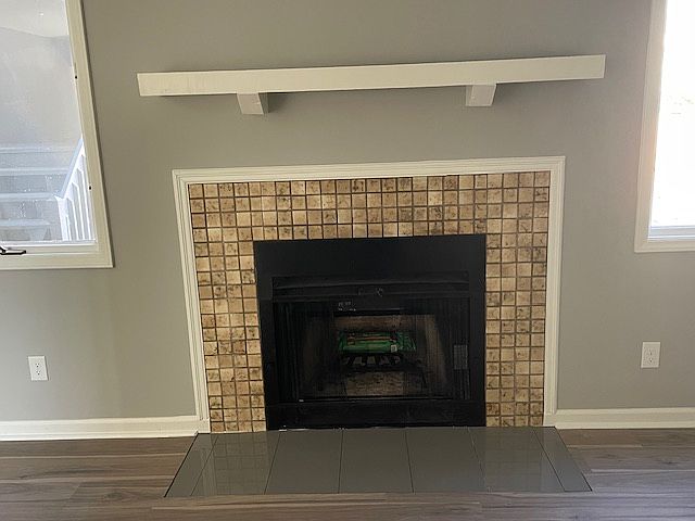 Wood burning fireplace