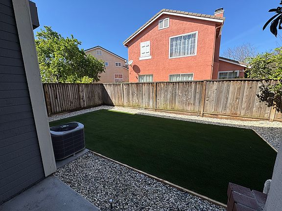 Private backyard view from dining area