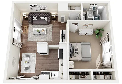 Floor plan 1 Bed 1 Bath