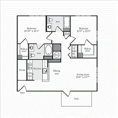Floor plan 2 Bedrooms B