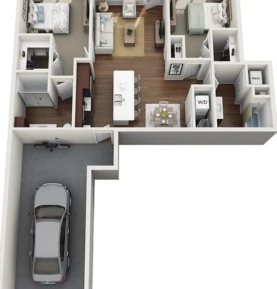 Floor Plan 2F | Drexel Ridge Apartments | Apartments in Oak Creek, WI Floor Plan 2F | Drexel Ridge Apartments | Apartments in Oak Creek, WI