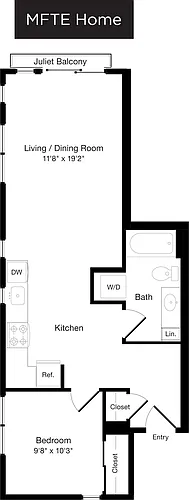 Floor plan A3 West- Income Restricted