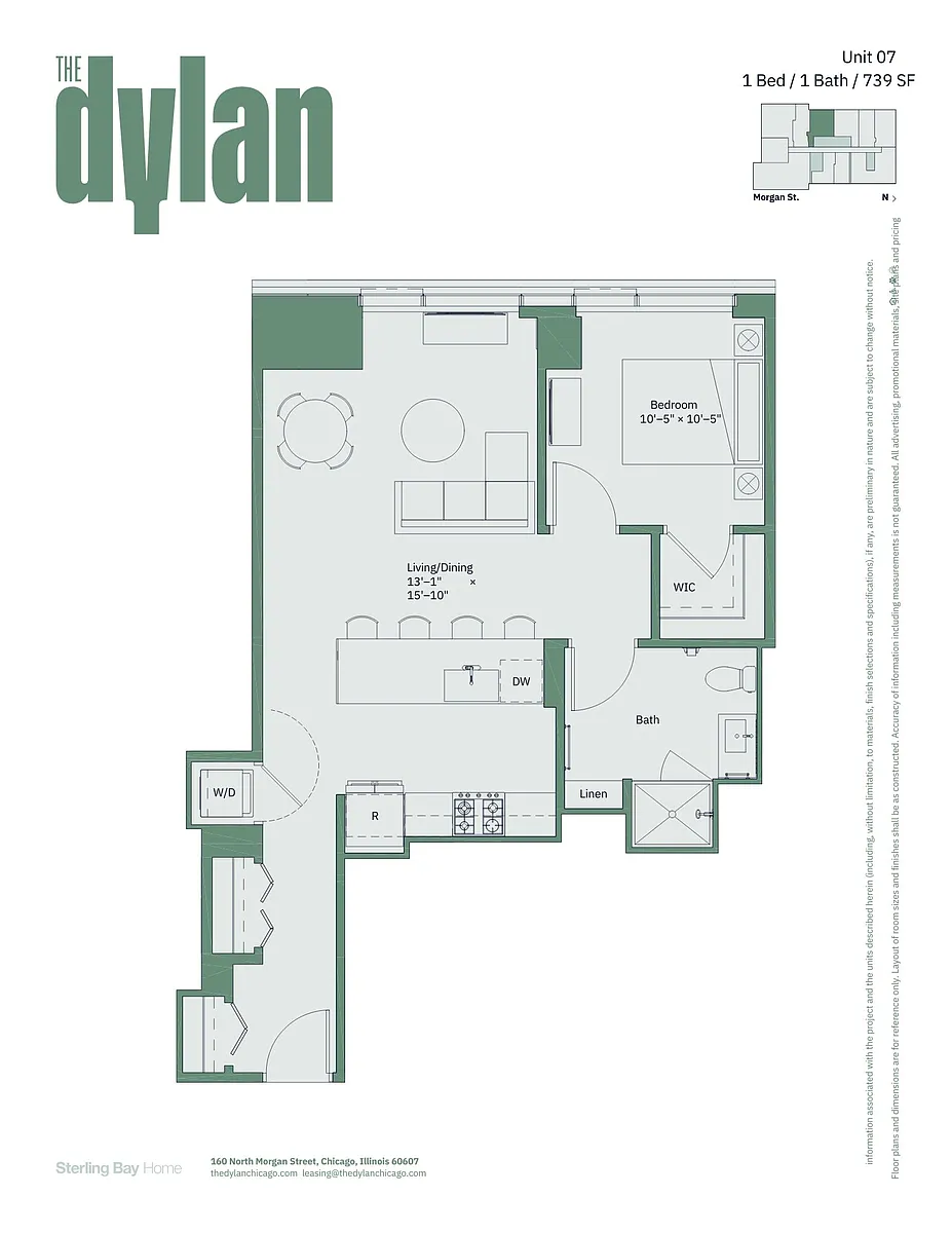 Floor plan Tier 07 - 1bed/1bath