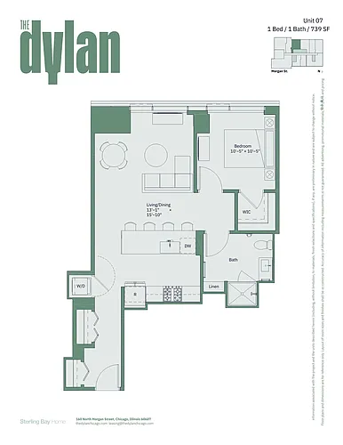 Floor plan Tier 07 - 1bed/1bath