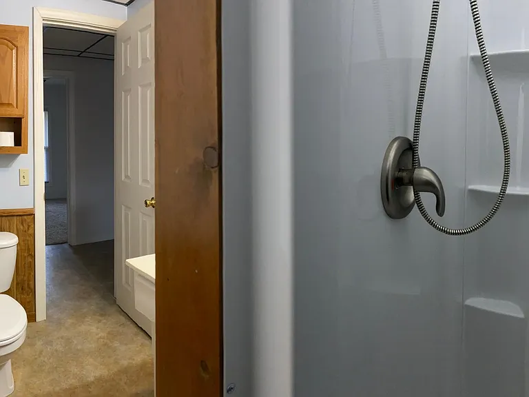 Bathroom, new shower stall and fixtures