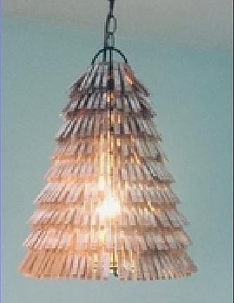Rustic clothes pin light fixture