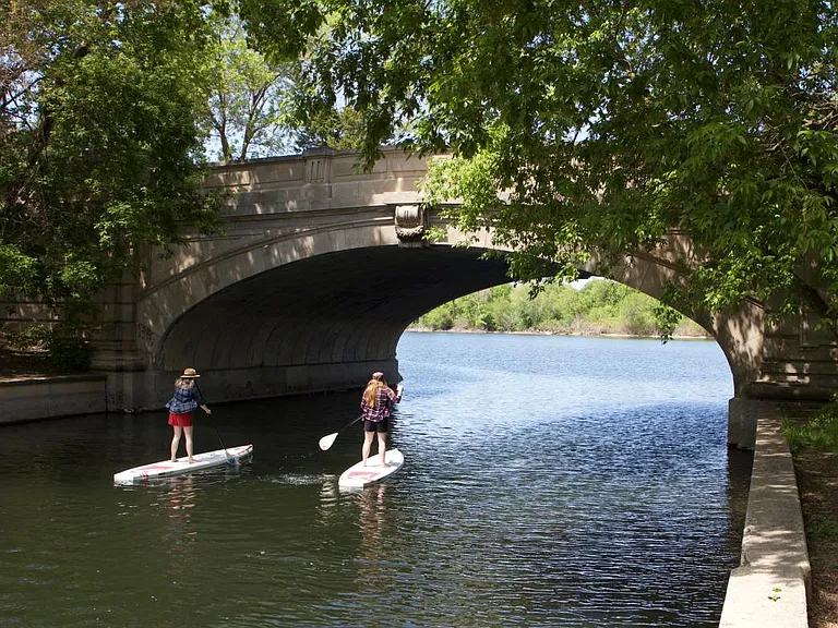 Blocks to lake of the Isles with running and biking trails that connects to the Minneapolis chain of lakes