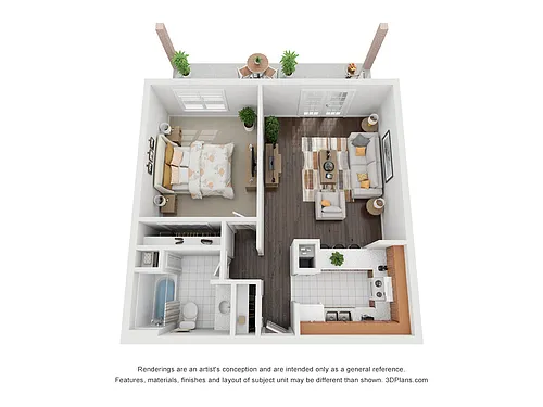 Floor plan 1 Bedroom 1 Bath