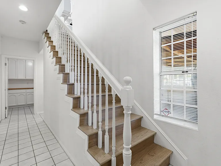 Stairs, hall and laundry room