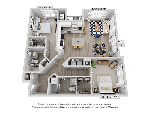 Floor plan B3 Renovated