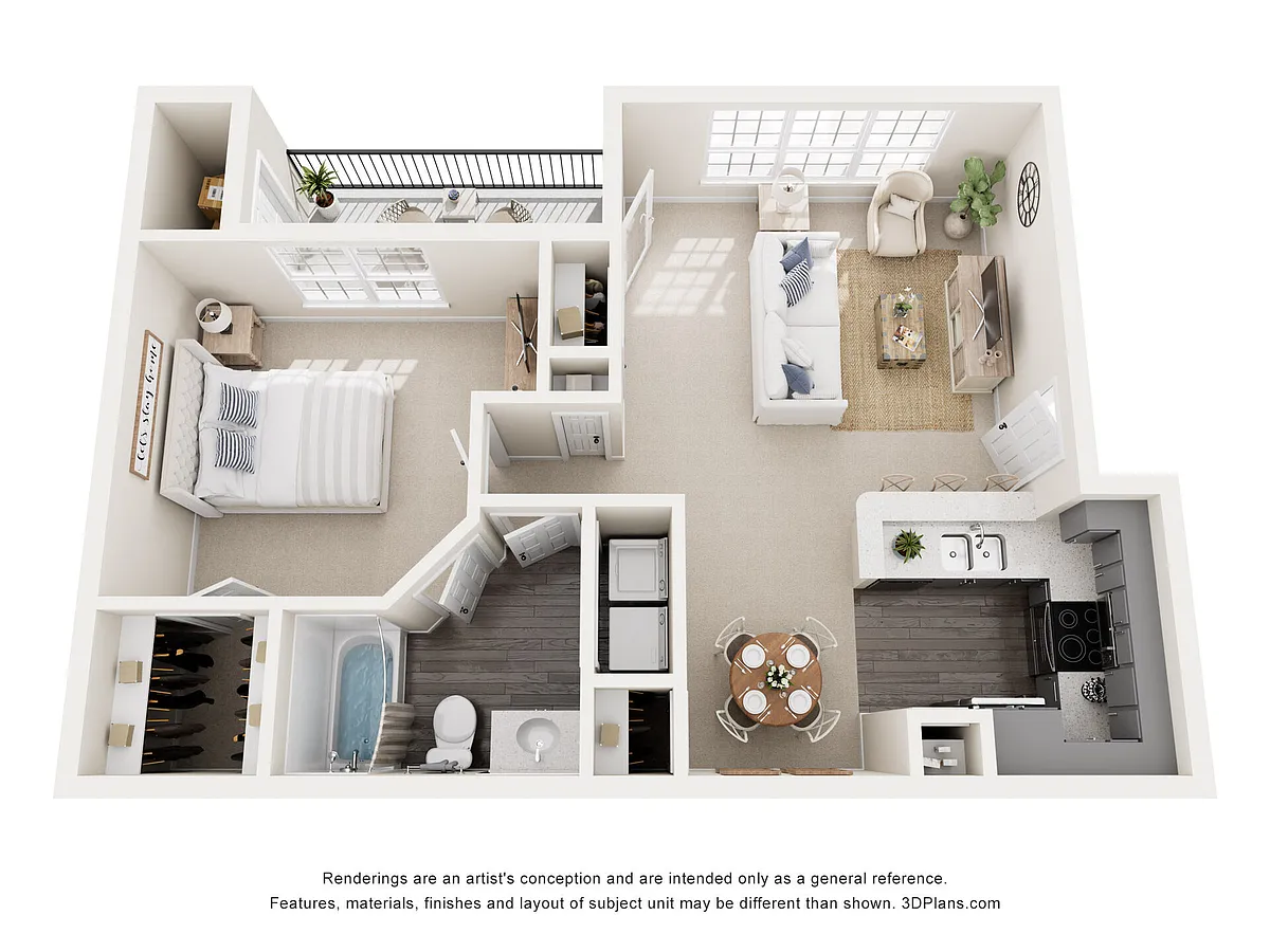 Floor plan 1/1 853sf