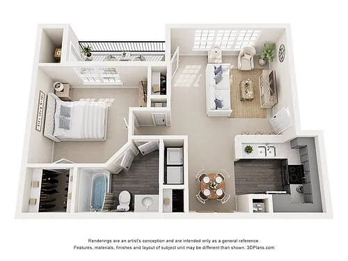 Floor plan 1/1 853sf